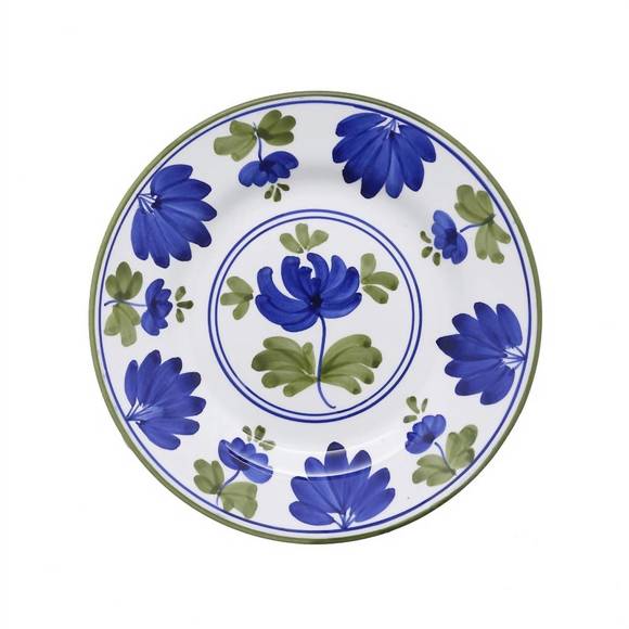 NEW CASA CASA CURATED blossom dinner plate in blue green - Picture 1 of 4